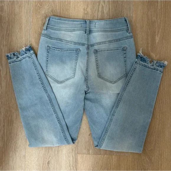 We The Free People Wild Child Skinny Stretch Jeans Havana Blue Size 29 - Picture 2 of 9